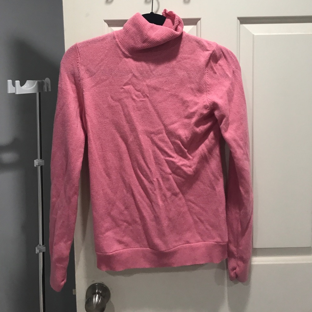Pink turtleneck sweater