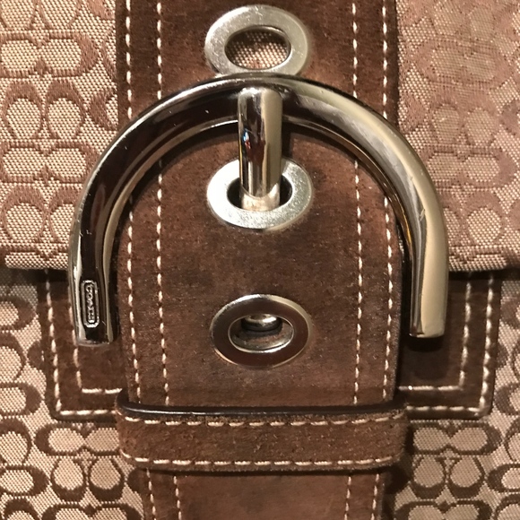 Coach Soho Mini Signature Buckle Suede  - Brown - Picture 3 of 3