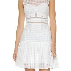 Self portrait white check pleated dress size 8