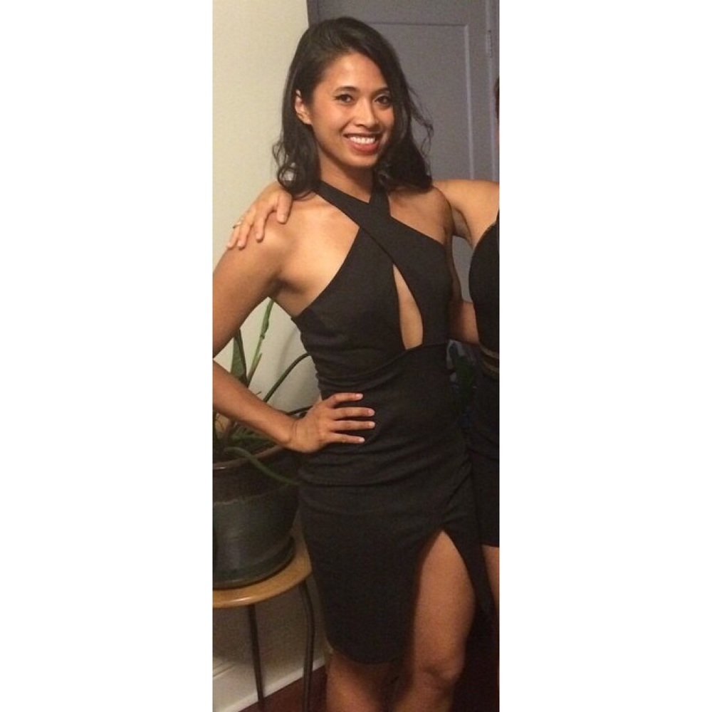 Crisscross Slip Black Dress