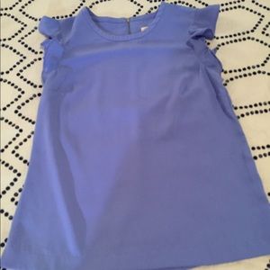 JCrew Periwinkle flutter sleeve top