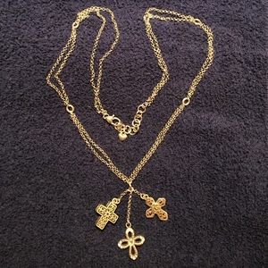 Brighton triple cross necklace