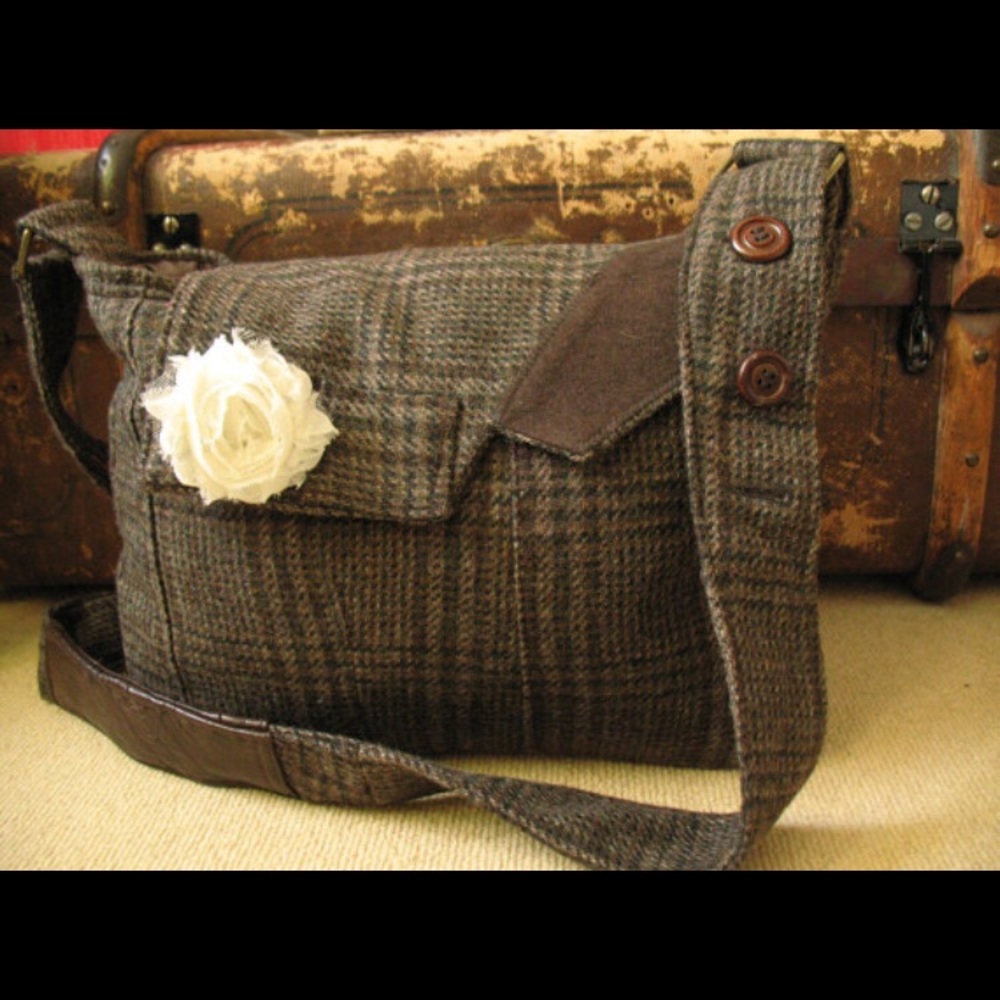 Tweed Satchel from mens coat