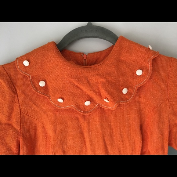 Vintage Mini Dress with Scalloped Collar - Picture 3 of 5