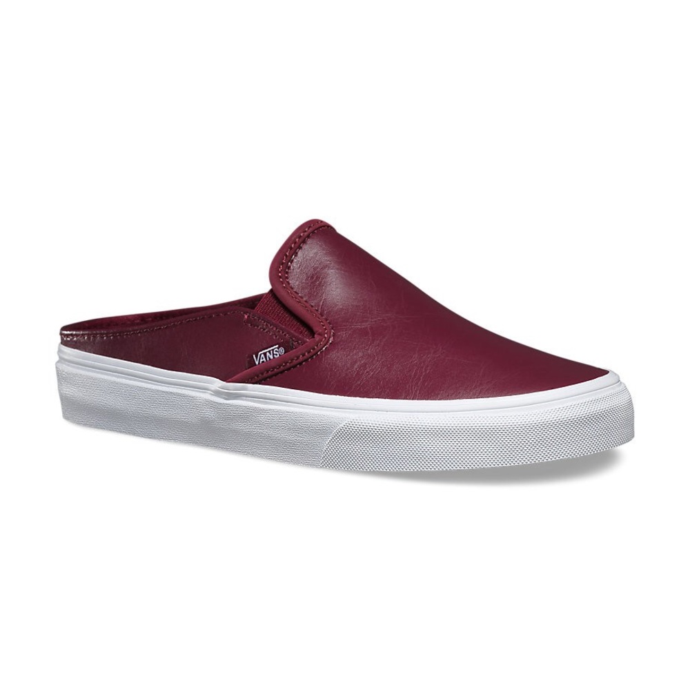 Maroon leather vans mule 7.5