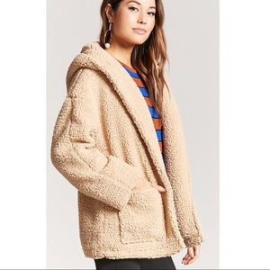 Shearling hooded jacket