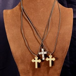 Cross necklaces, three-piece set