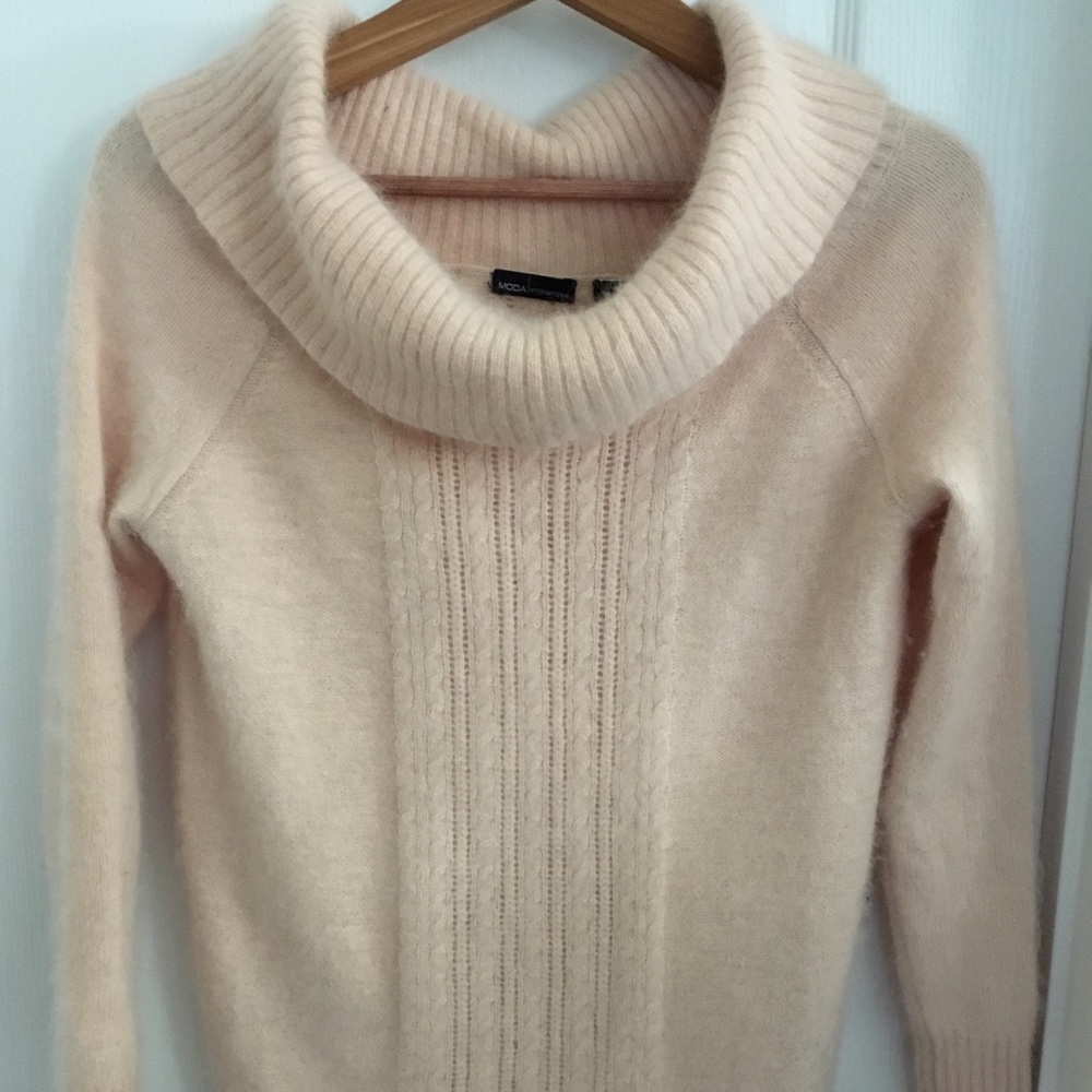 Moda International Baby Pink Cowl Neck Sweater