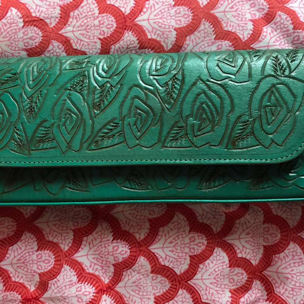 Authentic Embossed Leather Clutch