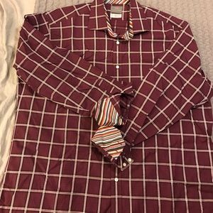 Window pane casual button down shirt