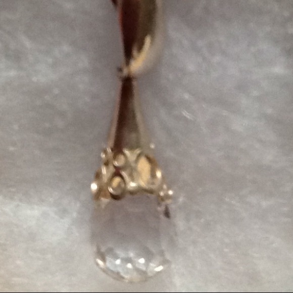 92.5 Sterling Silver and clear Crystal earring - Picture 2 of 5