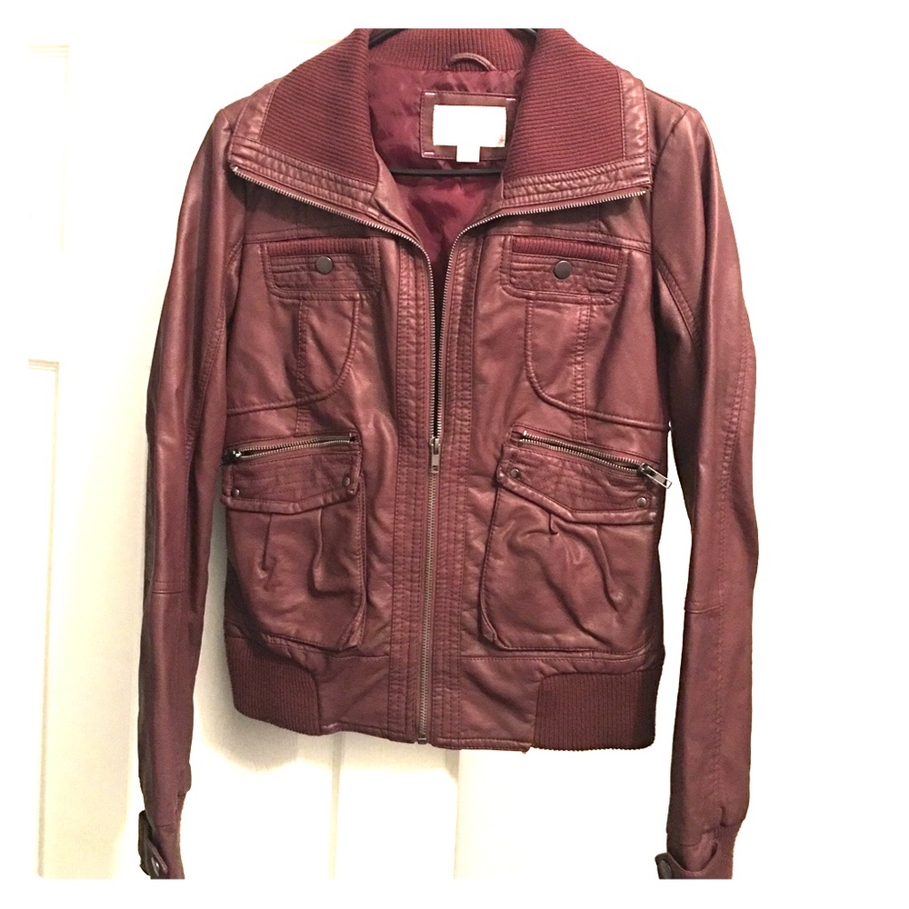 Burgundy leatherless jacket