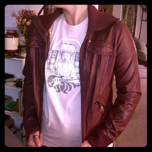 Maroon Leather Jacket