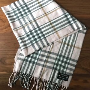 Pink Plaid Cashmere Scarf