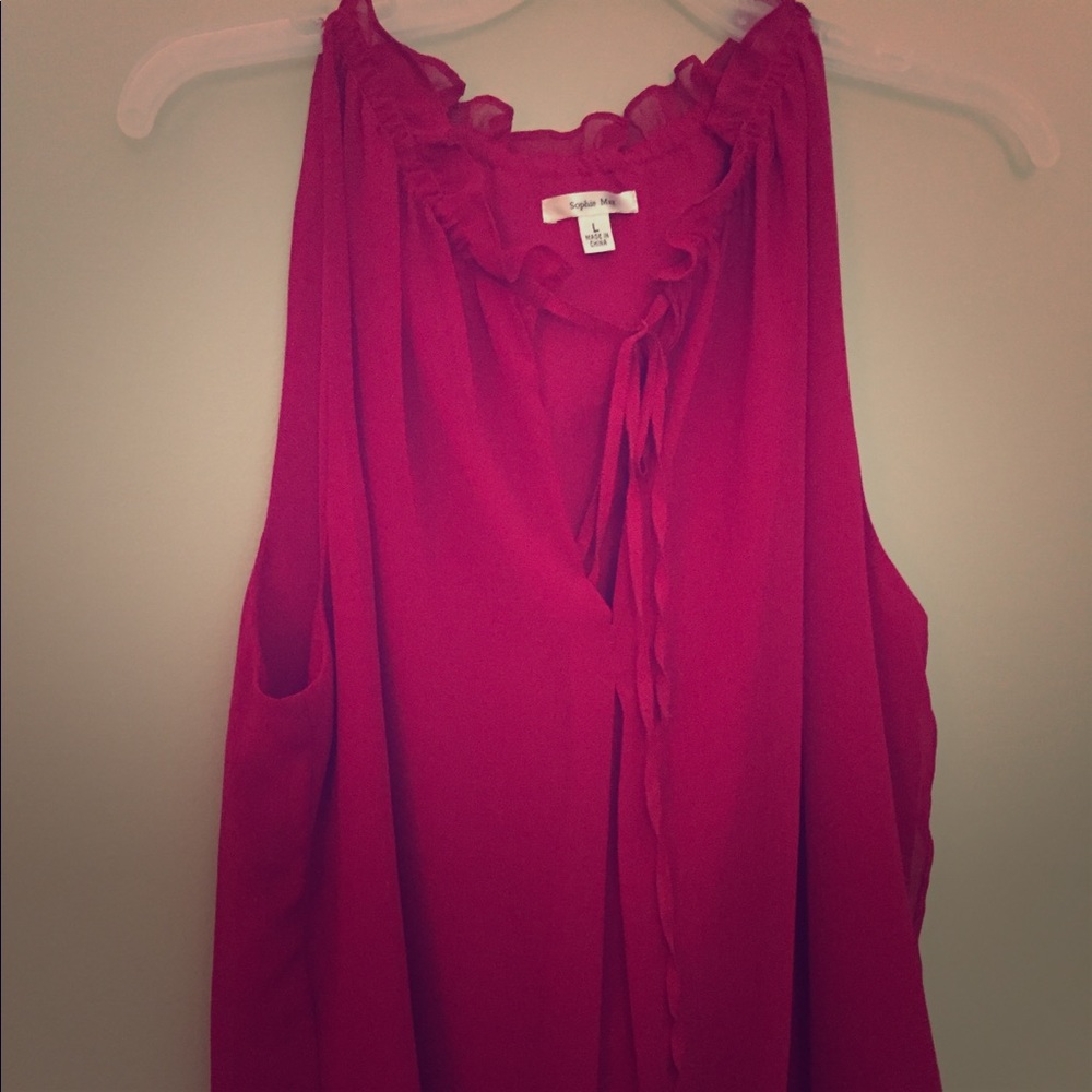 (sophie max) Fuschia sleeveless blouse - Size L