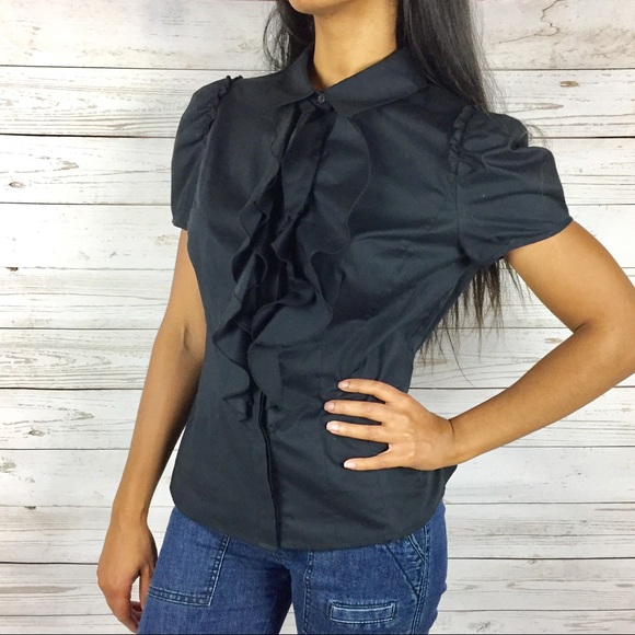ruffle button up blouse