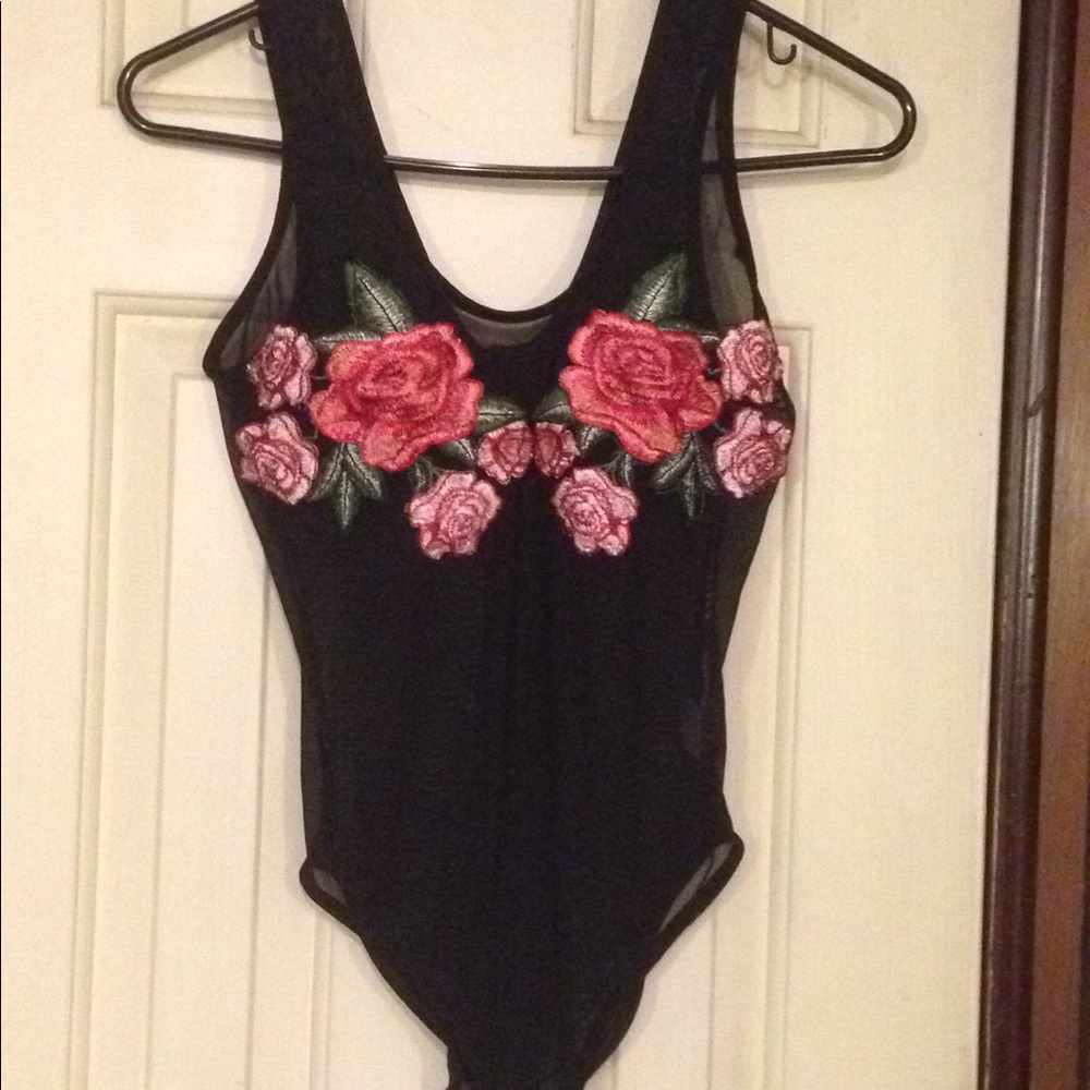 rose mesh body suit