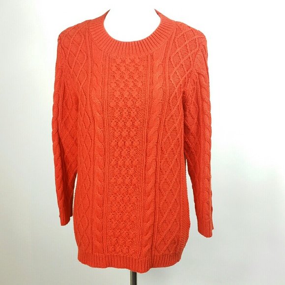 large cable knit sweater