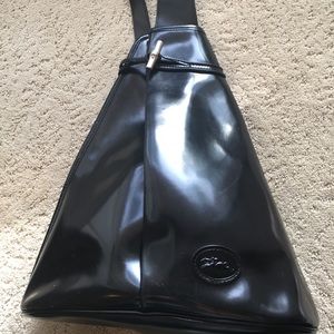 Longshamp "Roseau" black leather sling Bag