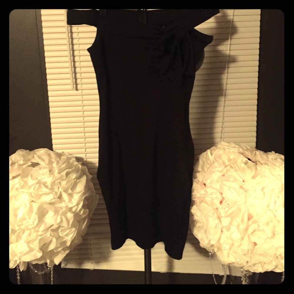 Knee high black dress