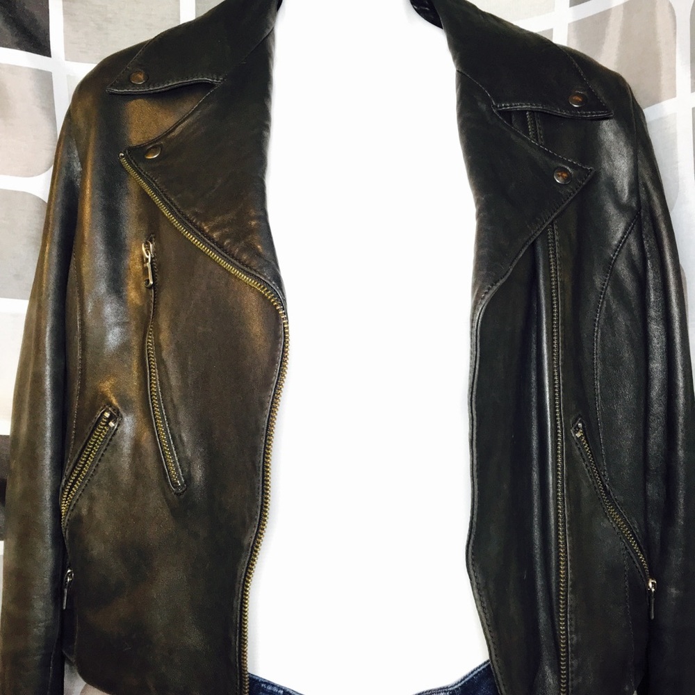 💯 Pauw Amsterdam🔥🔥Lamb Leather Biker Jacket SZ1 - Picture 8 of 8