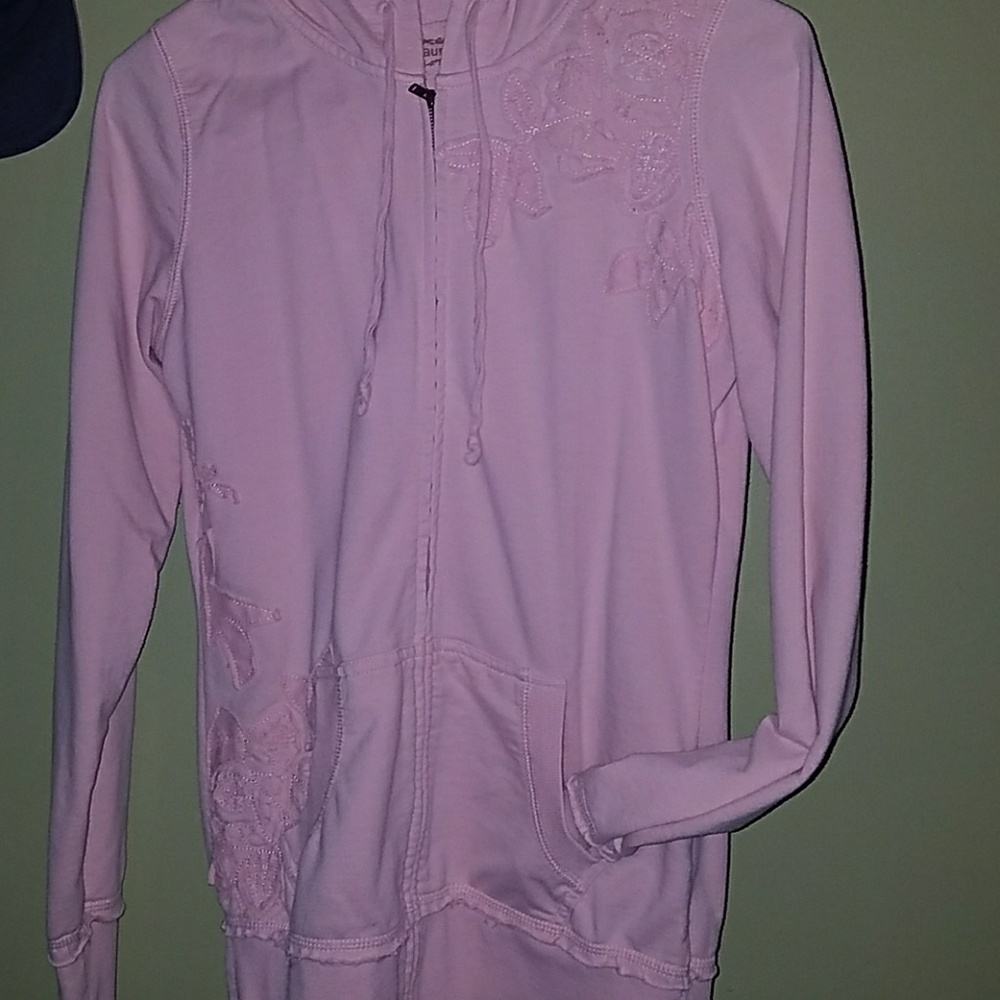 Pink sweatshirt with subtle but gorgeous embroider