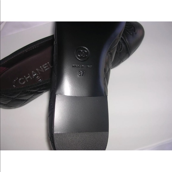 Authentic Chanel Quilted Black Ballet Flats - Picture 3 of 4