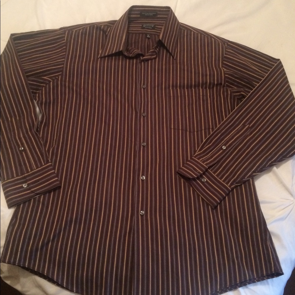 Men's brown dress shirt size XL