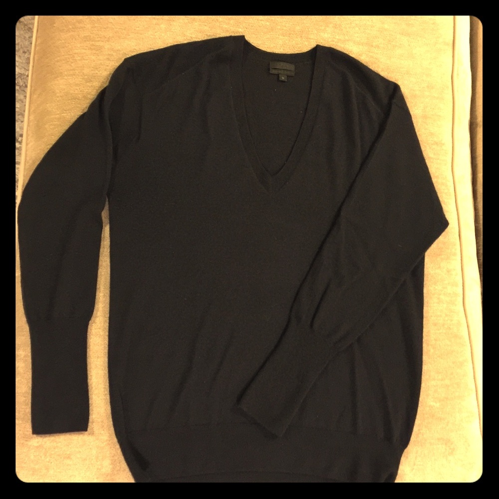 J.Crew Collection Navy Cashmere Boyfriend Sweater