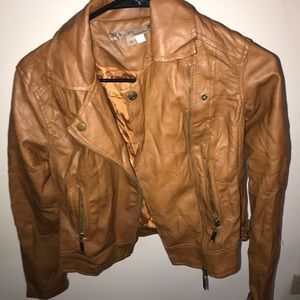 Tan faux leather jacket