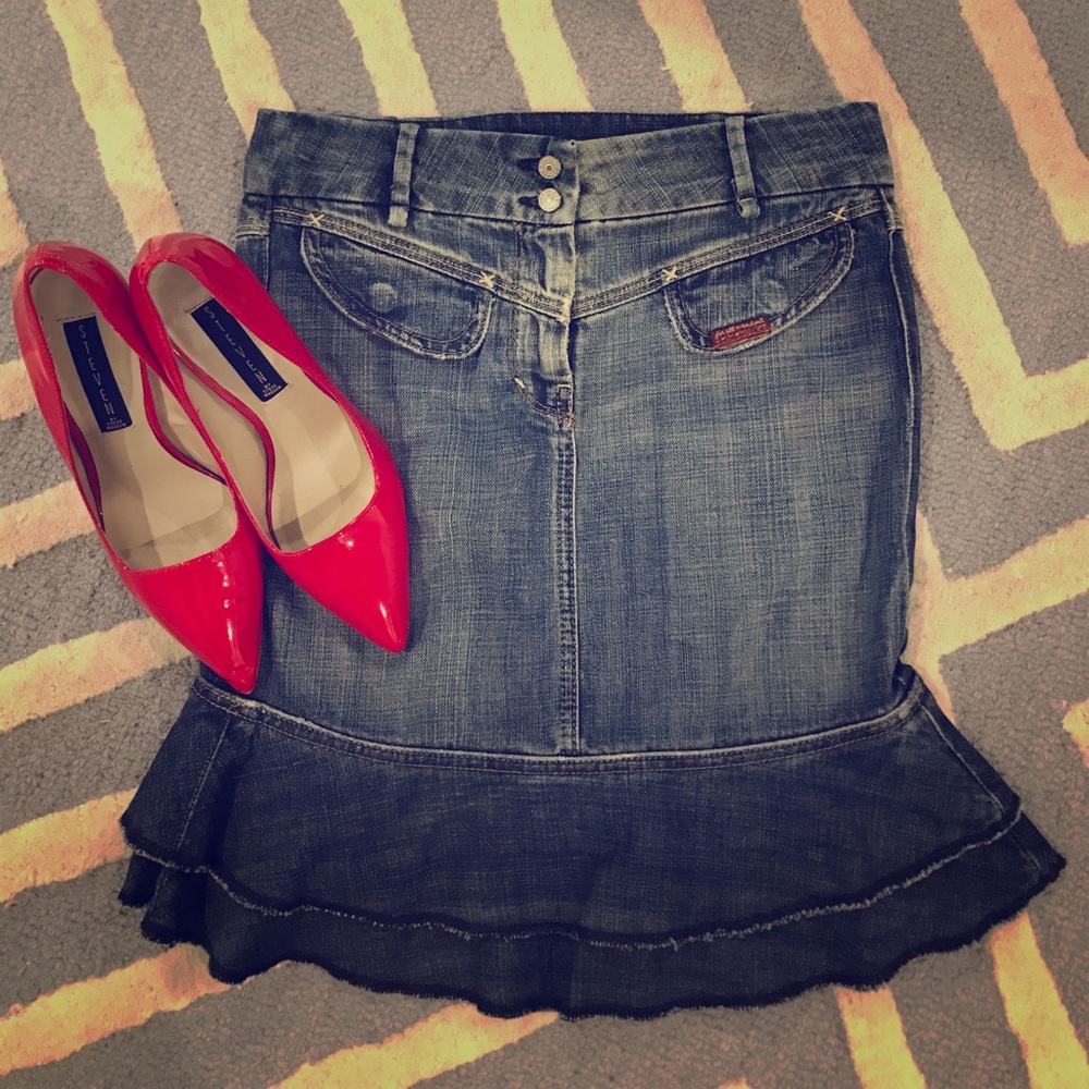 7For All Mankind denim skirt