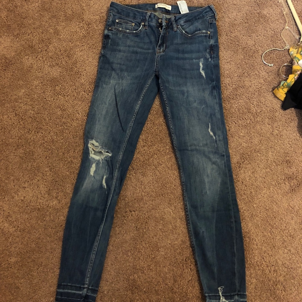 Zara skinny distressed jeans