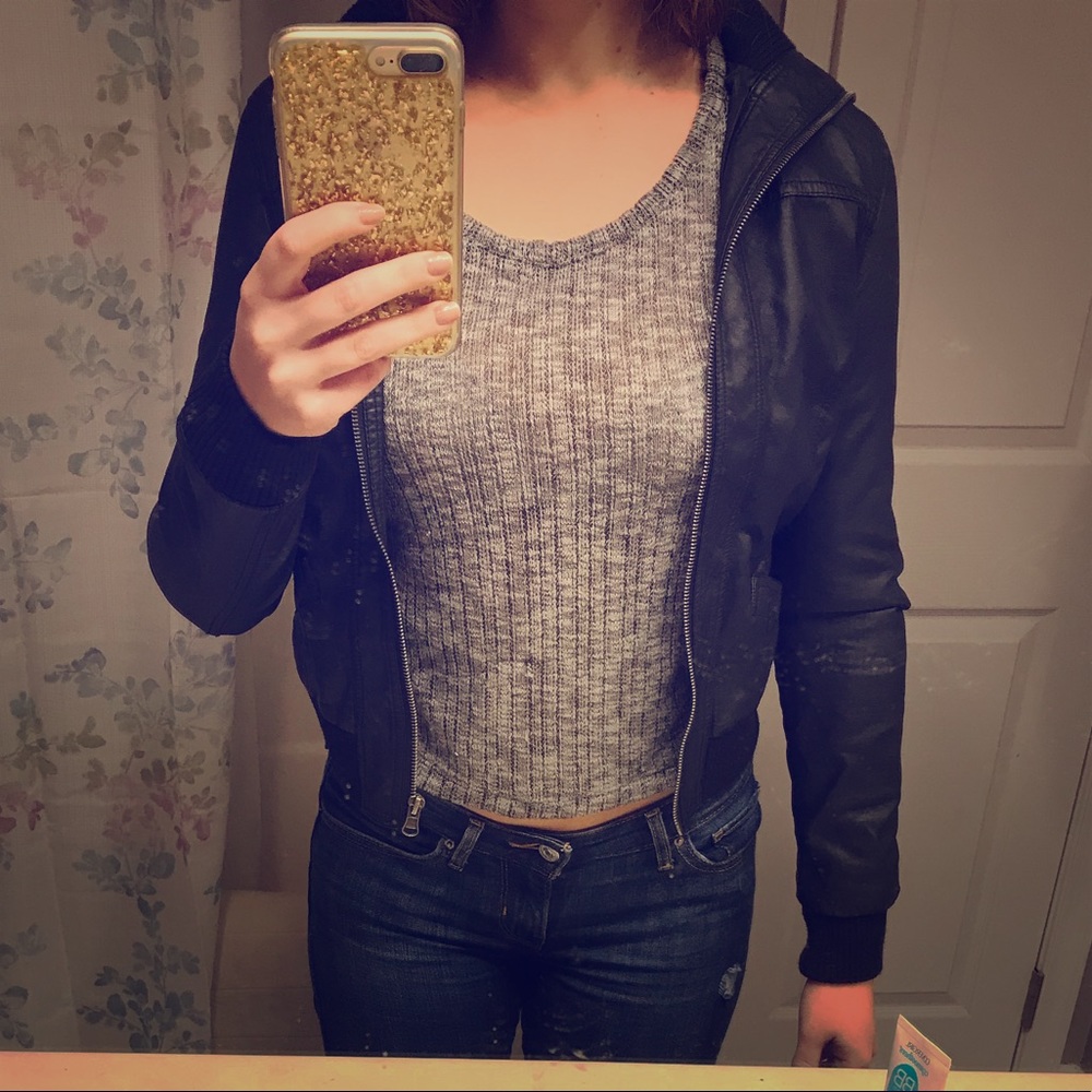 Faux leather jacket