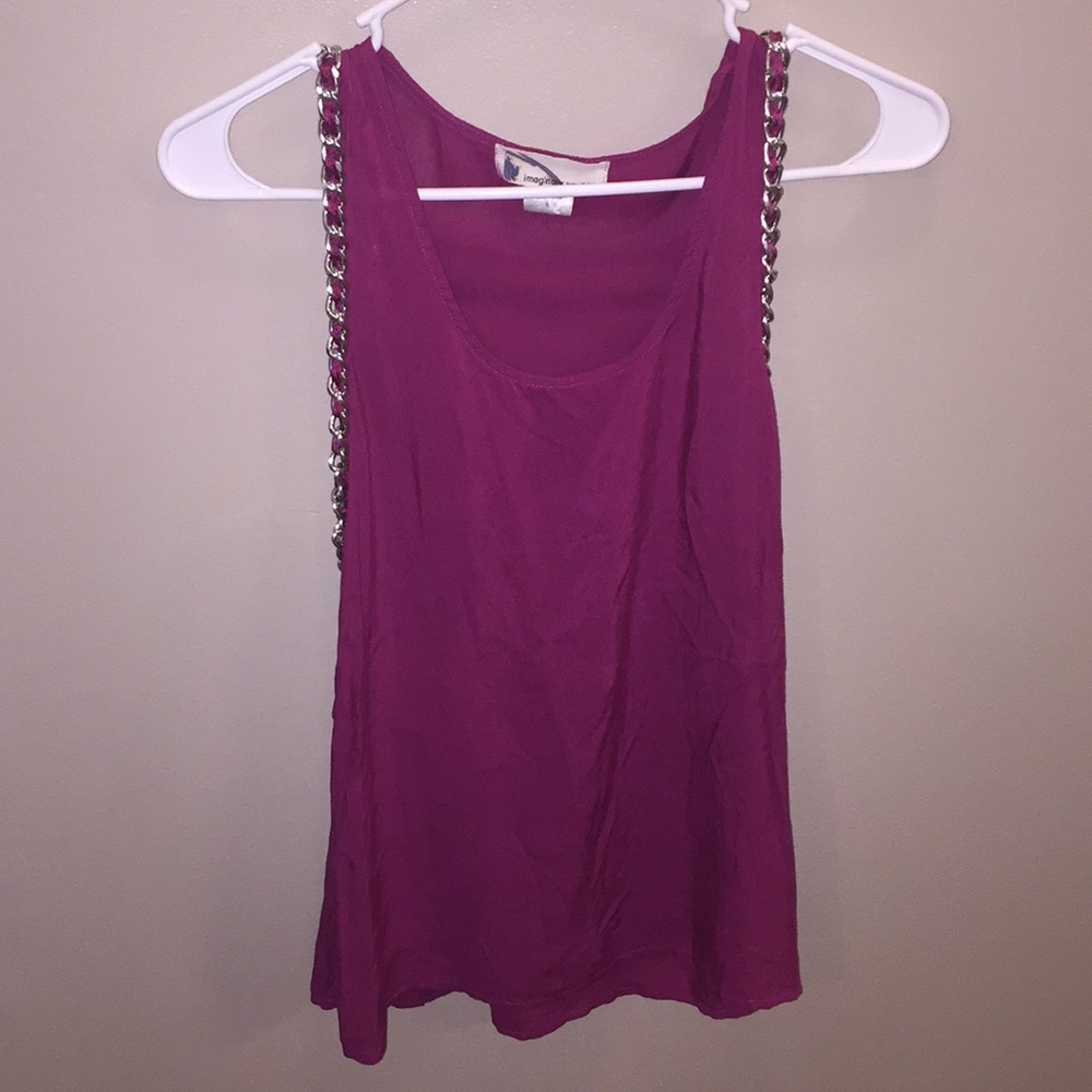 MAGENTA TANK TOP W/ CHAIN