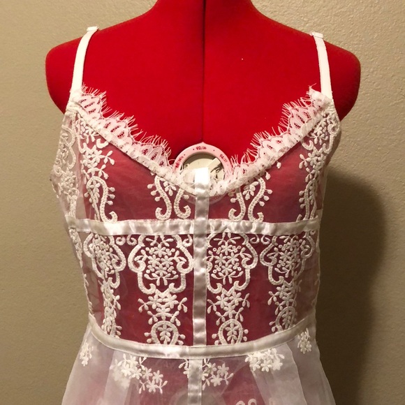 White mesh maxi dress - Picture 3 of 8