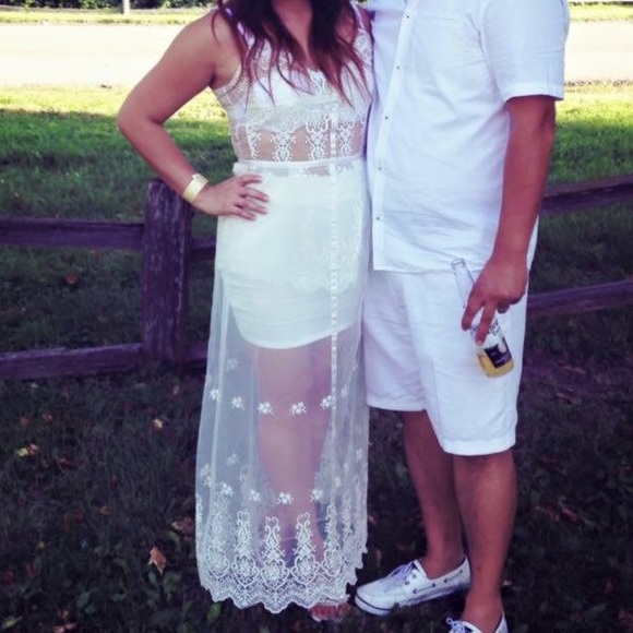 White mesh maxi dress - Picture 8 of 8