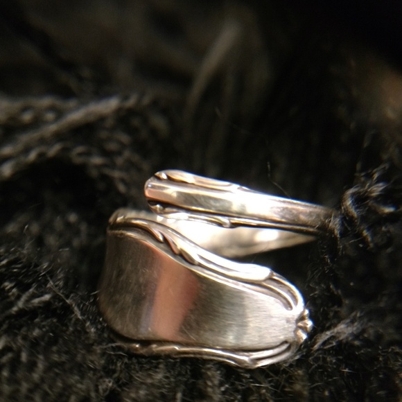 Antique Estate Sterling Spoon Ring - Picture 3 of 8