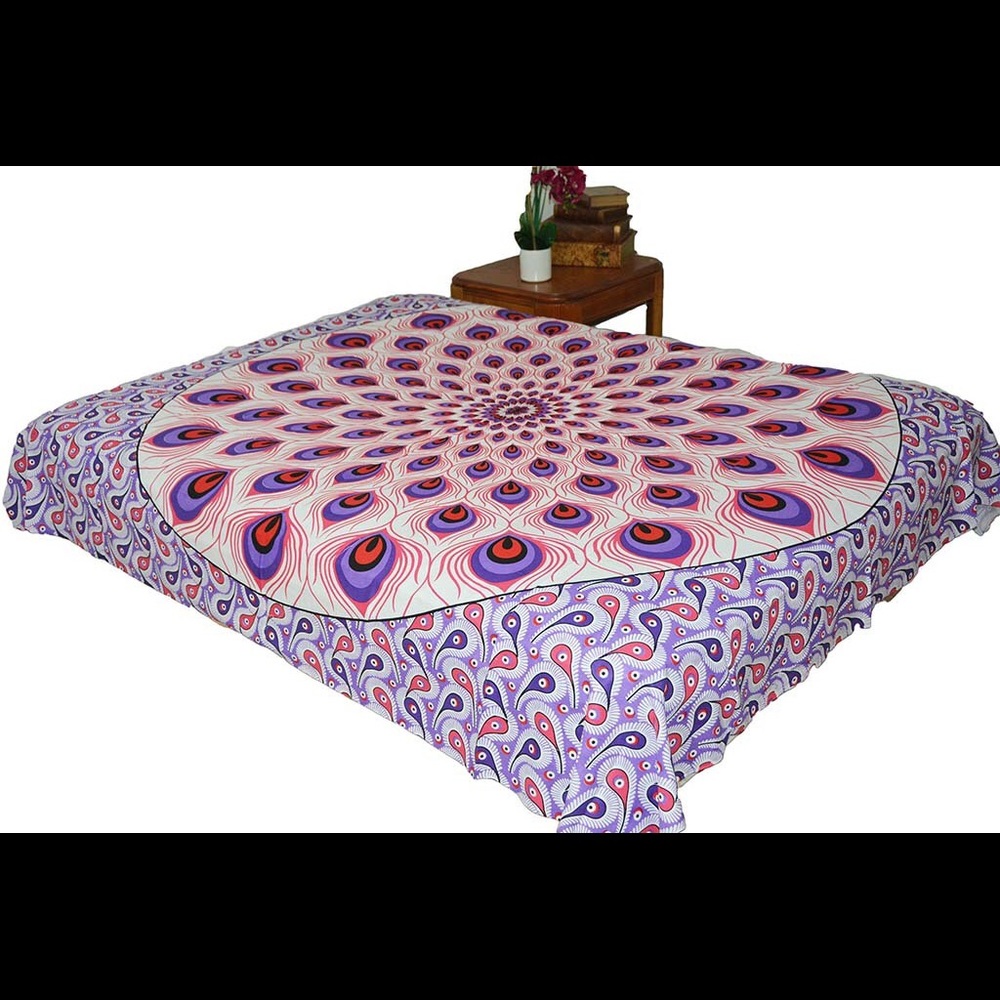 Queen Hippie Red Purple Mandala Tapestry Bohemian