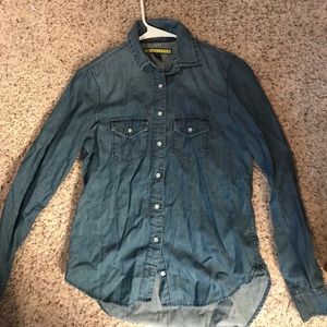 Medium wash chambray shirt