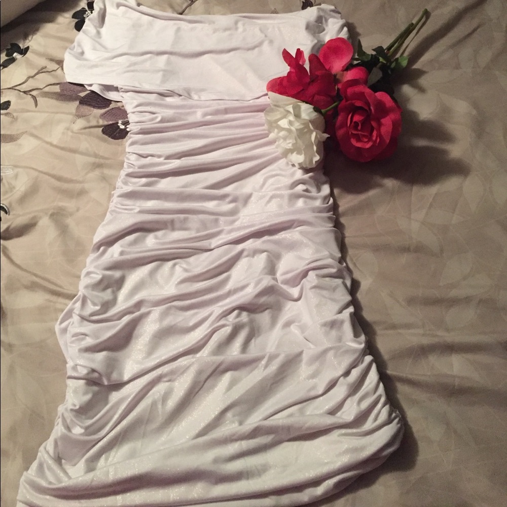 White sparkly dress