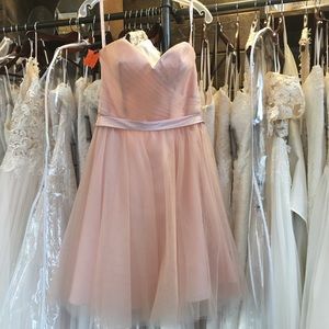 Blush pink Mori Lee bridesmaids dress!