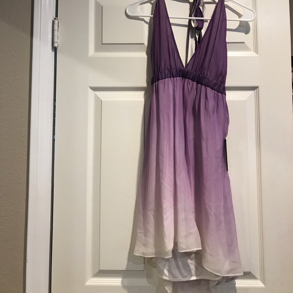 Alice + Olivia purple ombré halter dress