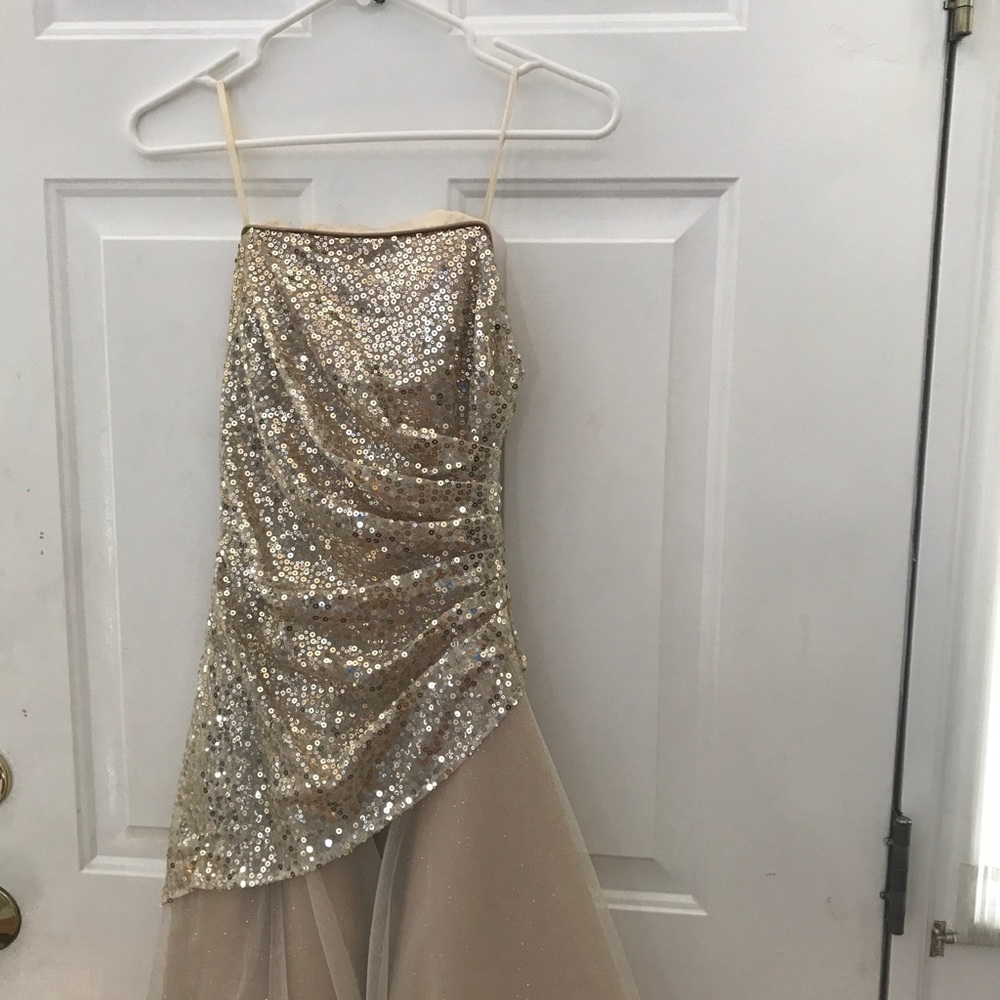 Girls gold special occasion dress