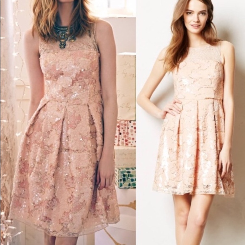 Eva Franco Rose Pink Sequin Dress