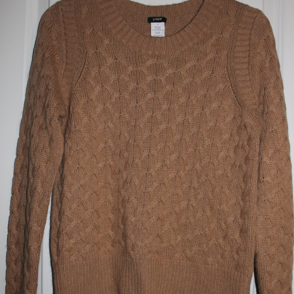 J.Crew Brown Honeycomb Weave, Angora/Wool Sweater