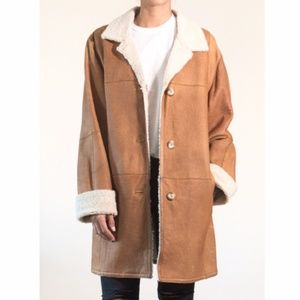 Italian suede and shearling coat