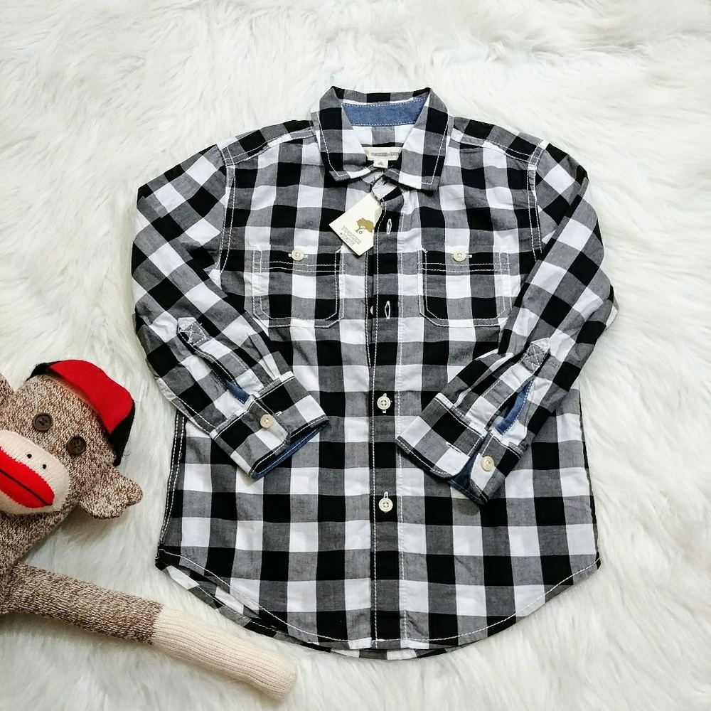 SOLD❗Tucker + Tate 3T Plaid Shirt Black White