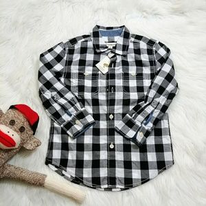 SOLD❗Tucker + Tate 3T Plaid Shirt Black White
