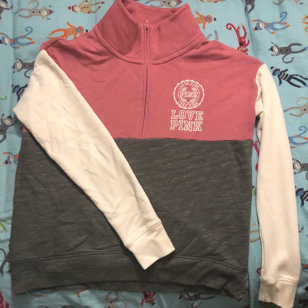 VS PINK Quarter Zip Sweater