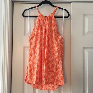 Orange high-neck tunic top